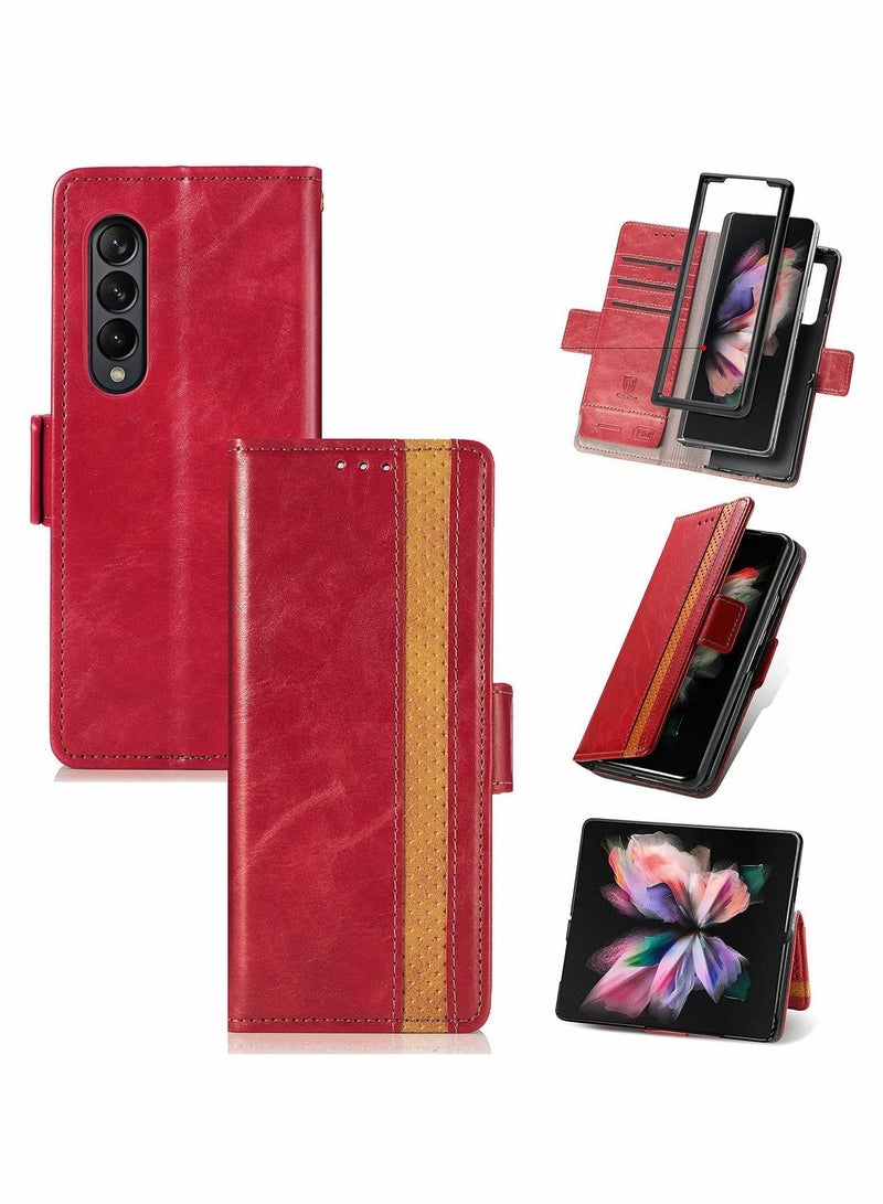 Y&D Wallet Folio Case Magnetic Closure RFID Blocking Card Slots Kickstand Shockproof Compatible with Samsung Galaxy Z Fold 3 - Image 1
