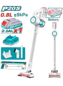 TOTAL Total Lithium-Ion Vacuum Cleaner 20V, 120W, with HEPA Filter, 0.8L Capacity, 2-Speed Settings, 35+ Minutes Runtime, Accessories & Battery - TVLI2006 for Home & Car Cleaning  - Image 1