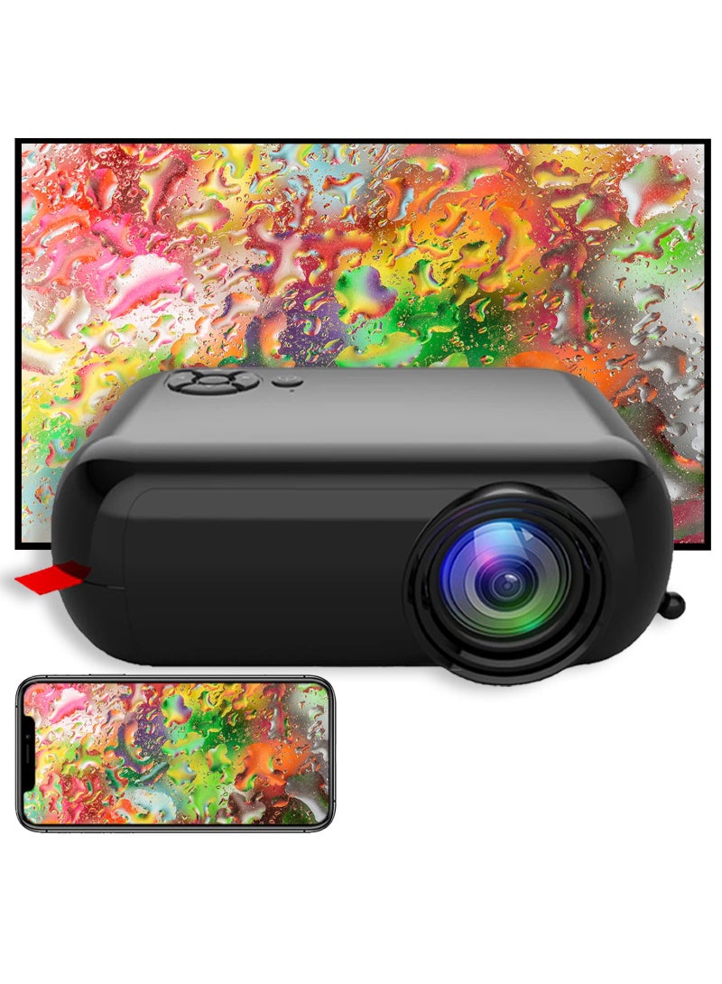 A10 Mini Portable Projector Kids 1080p Video Home Cinema Projector With Speaker Compatible With TV/PC/Laptop/Mobile phone/Laptop/IOS/Android With Remote Control Black  - Image 1