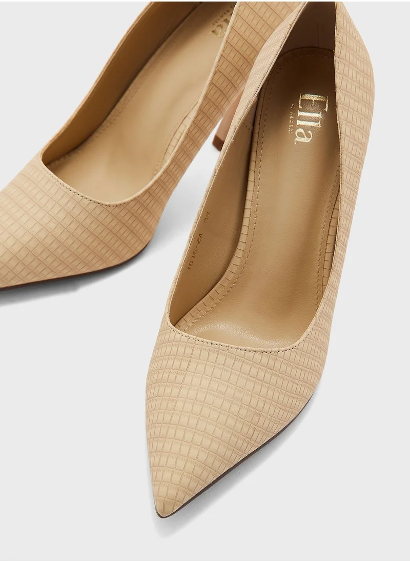 ايلا Croc Patent Curved Heel Pump