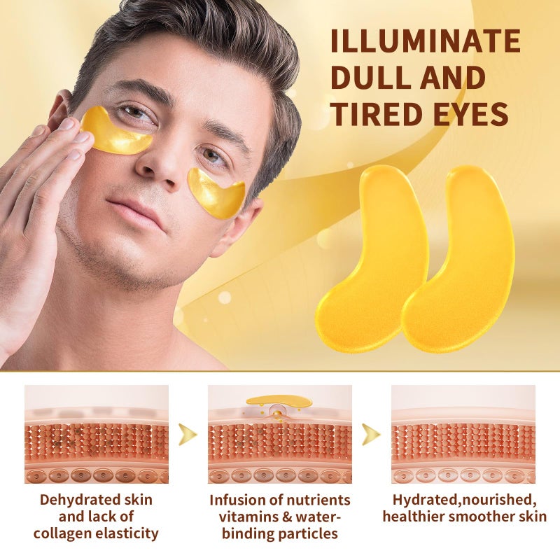 Aivoch 20Pairs/40Pcs 24K Gold Eye Patches, Collagen Eye Masks for Dark Circles and Eye Bags, Smooth Wrinkles & Puffy Eyes, Moisturizing Skin, Skincare Eye Treatment, Beauty & Personal Care - Image 4