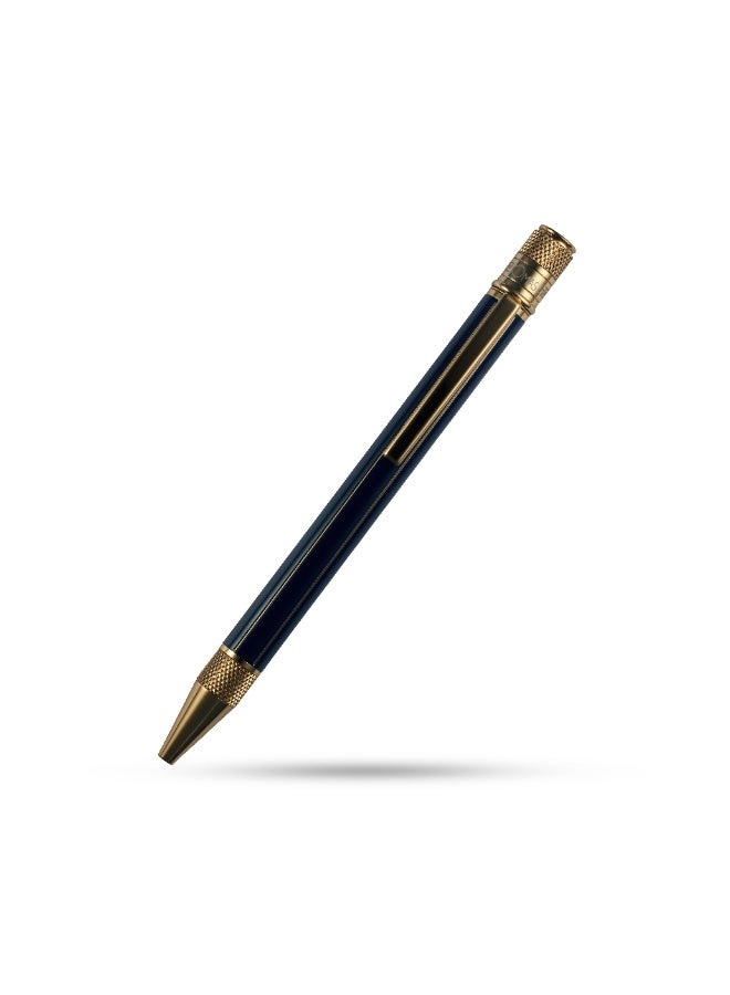 أنكورا قلم أوماس شيك "أزرق" ذهبي فاخر – قلم حبر فاخر | تصميم إيطالي | مستوحى من مجموعة الخمسينيات - Image 1