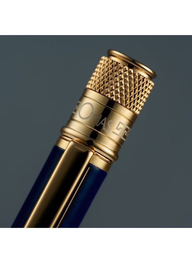 أنكورا قلم أوماس شيك "أزرق" ذهبي فاخر – قلم حبر فاخر | تصميم إيطالي | مستوحى من مجموعة الخمسينيات - Image 3