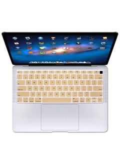 US Layout English Keyboard Cover for MacBook New Air 13 Inch with Retina Display and Touch ID Model A1932 Release 2018/2019 Gold