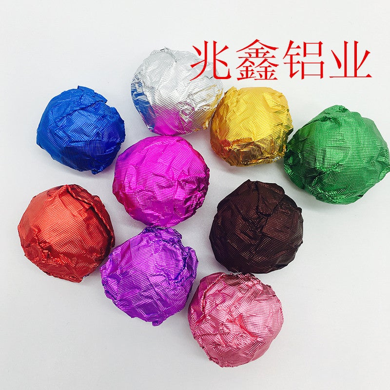 Glossy 10 * 10Cm Color Golden Chocolate Aluminum Foil Paper Sesame Pill Tin Foil Bag Dragon Ball Green Orange Aluminum Foil Paper - Image 4