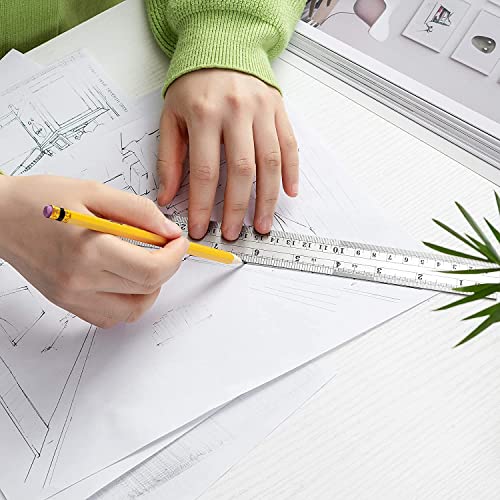 SAMENX Tools Stainless Steel Ruler Pack of 2 Measuring Set of 12-Inch/30cm & 6-Inch/15cm Imperial & Metric Measurements & Conversion Table - Heavy Duty Stainless Steel - Image 3