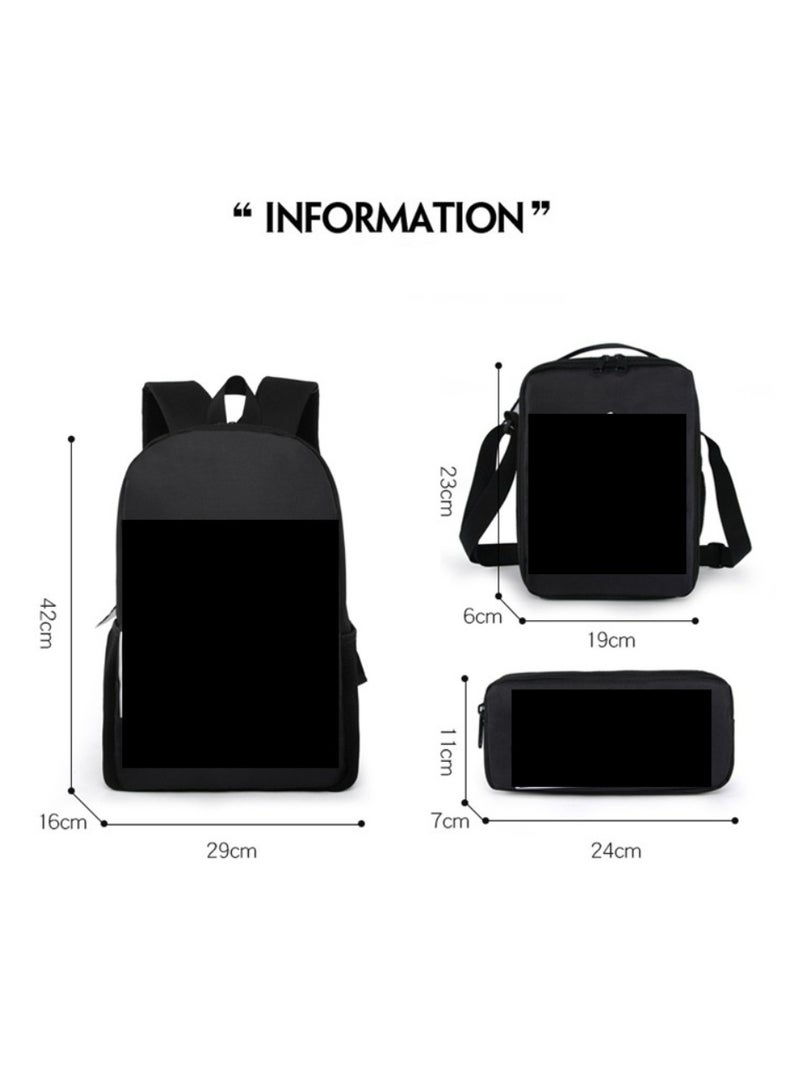 Children's leisure load reducing large capacity printed backpack for elementary school students, 3-piece set - Image 2