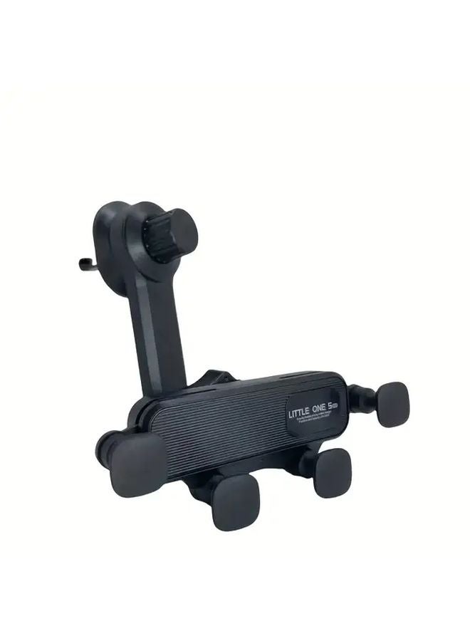 Black Car Phone Holder With Gravity Locking Anti Shake Adjustable 360 Degree Rotating Extended Arm Hook - Image 3