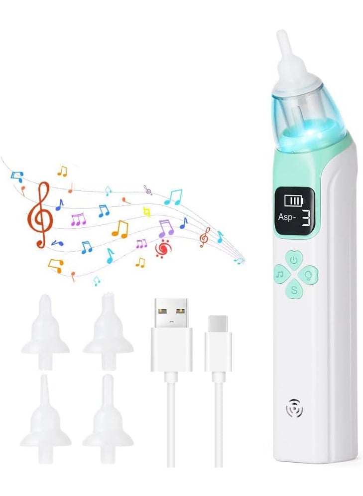 Electric Baby Nasal Aspirator Rechargeable Usb Baby Nose Cleaner With 3 Suction Levels 4 Silicone Tips Music Soothing Function Infant Nasal Cleaner For Newborns And Kids - Image 1