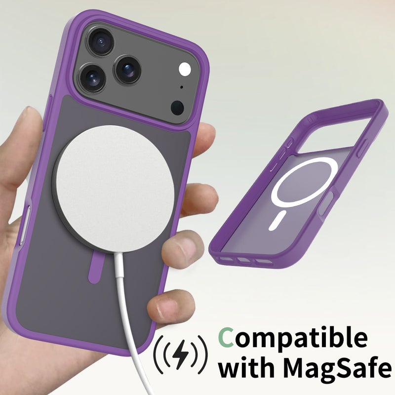 iPhone17Pro MagSafe Case Magnetic Back Cover,【Full Shockproof Protection】Translucent Matte Back - Image 4