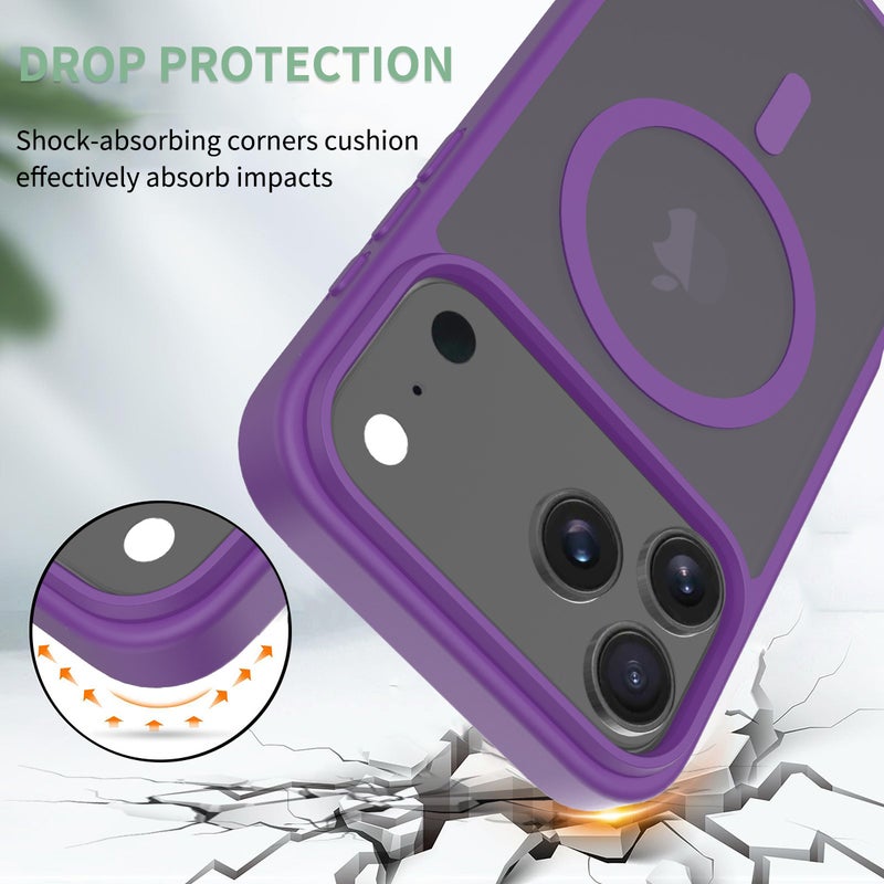 iPhone17Pro MagSafe Case Magnetic Back Cover,【Full Shockproof Protection】Translucent Matte Back - Image 5