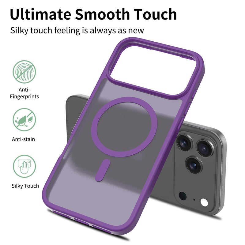 iPhone17Pro MagSafe Case Magnetic Back Cover,【Full Shockproof Protection】Translucent Matte Back - Image 3