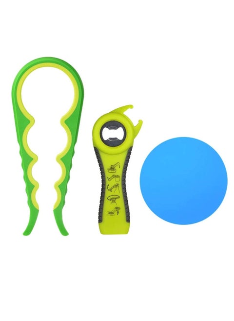 Jar Opener Bottle Opener Non Slip Can Opener to Remove Stubborn Lids Caps and Bottles Multi Kitchen Gadgets Designed for Weak Hands,