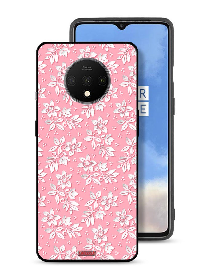Tolwak OnePlus 7T Protective Case Cover Flowers Background Pattern - Image 1