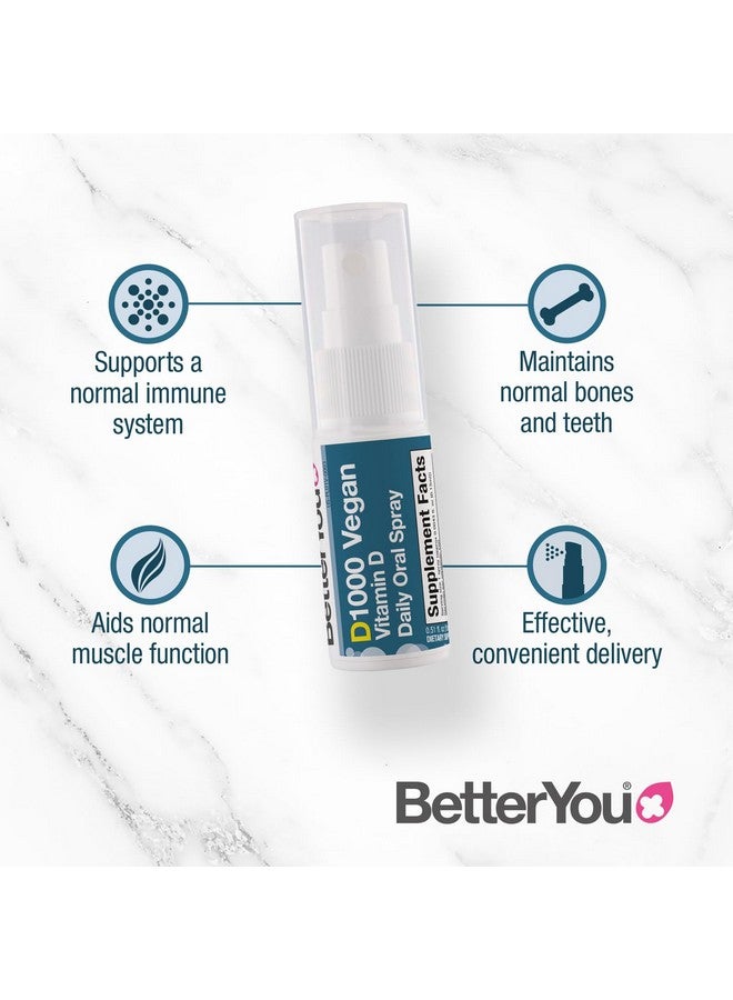 BetterYou BetterYou D1000 Vegan Vitamin D Oral Spray - Convenient Alternative for Tablets - Plant-Origin - Promotes Strong Bones, Teeth and Immune System - Aid in Calcium Absorption - 100 Daily Doses - 0.5 oz - Image 3
