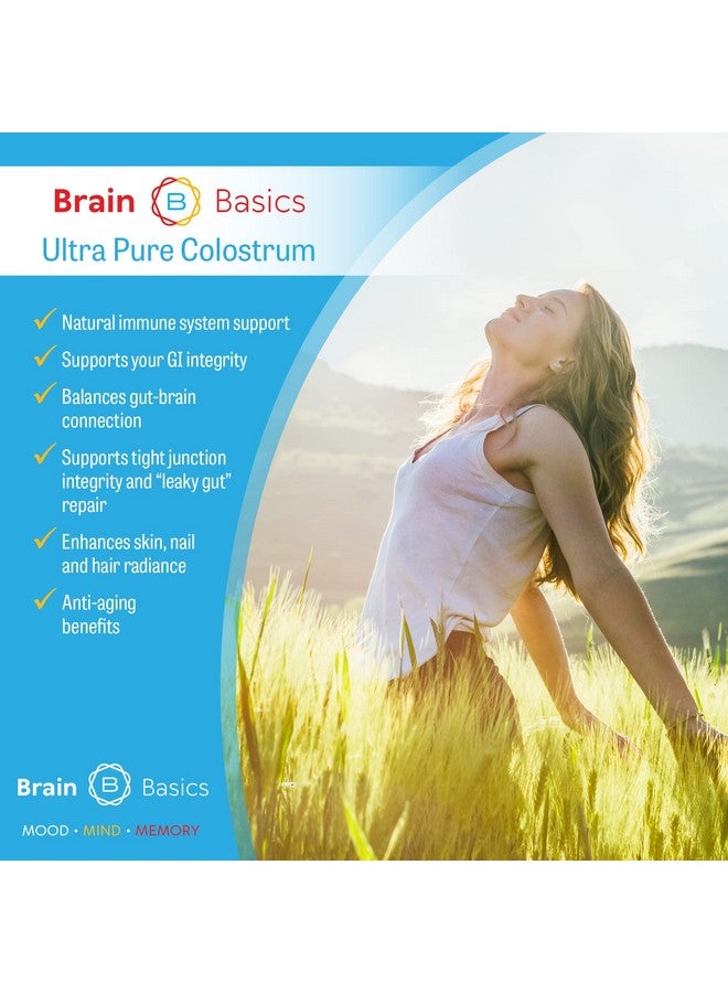 Brain-Bean Brain Basics Ultra-Pure Colostrum, 4000mg per Serving, Min 25% IgG antibodies, Gut-Brain-Immune Health, Glowing Hair and Skin. Colostrum Powder from Grass-Fed Cows. 360 Grams - 90 Servings - Image 3