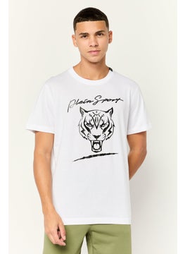 Plein Sport Men Sportswear Fit Short Sleeves Outdoor T-Shirt, White  - Image 1