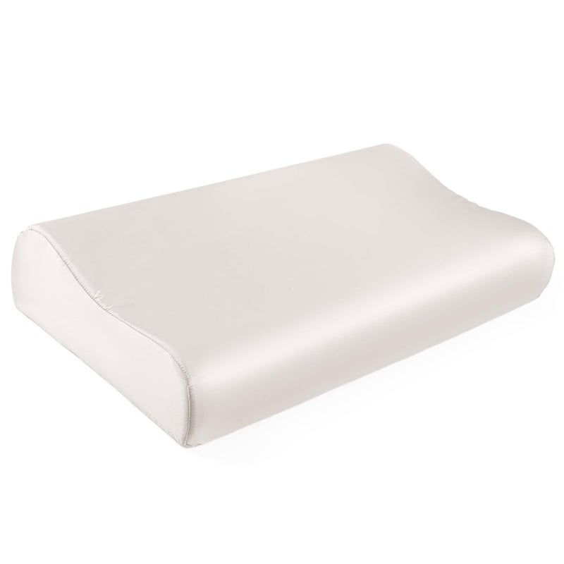 THXSILK 19 Momme 100% Mulberry Silk Pillowcase for Contour Memory Foam Pillow, Contour Pillow Case Cover, Cervical Pillow Case, Pack of 1(Natural White, 20"x12"x3.9"/2.7") - Image 1
