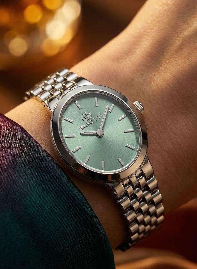 Bigotti - Quotidiano Women Watch | Stainless Steel Band |Brass Case | Analog | Oval Dial | Mineral Glass | Japanese Quartz | Water Resistant 30 Meters - Image 2
