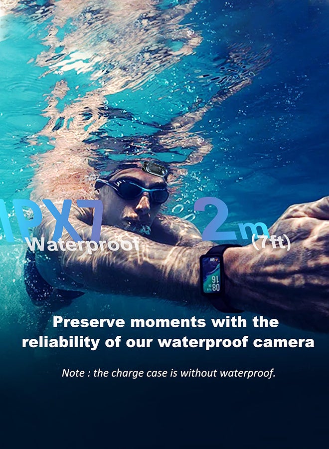 Generic Mini Body Camera Action Cam with Auido & Video Recording, 128G TF Card, IPX7 Waterproof Thumb Size Hands Free Body Worn Cameras, Wearable Portable Camcorder for Work Travel Pet Walk Vlog - Image 5