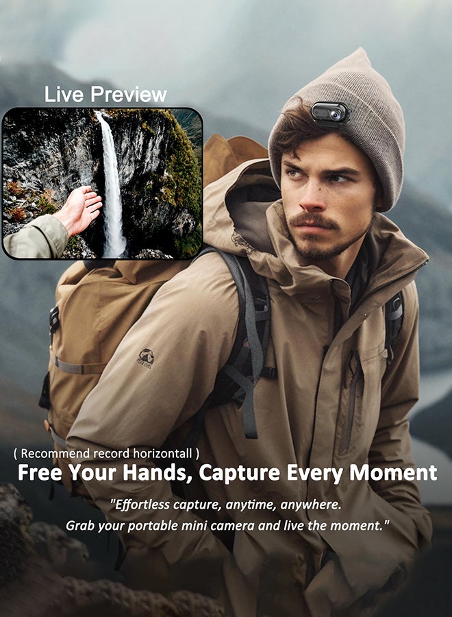 Generic Mini Body Camera Action Cam with Auido & Video Recording, 128G TF Card, IPX7 Waterproof Thumb Size Hands Free Body Worn Cameras, Wearable Portable Camcorder for Work Travel Pet Walk Vlog - Image 3
