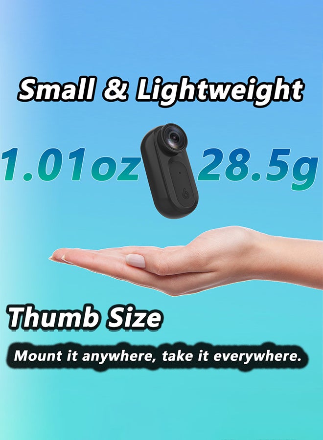 Mini Body Camera Action Cam with Auido & Video Recording, 128G TF Card, IPX7 Waterproof Thumb Size Hands Free Body Worn Cameras, Wearable Portable Camcorder for Work Travel Pet Walk Vlog - Image 3