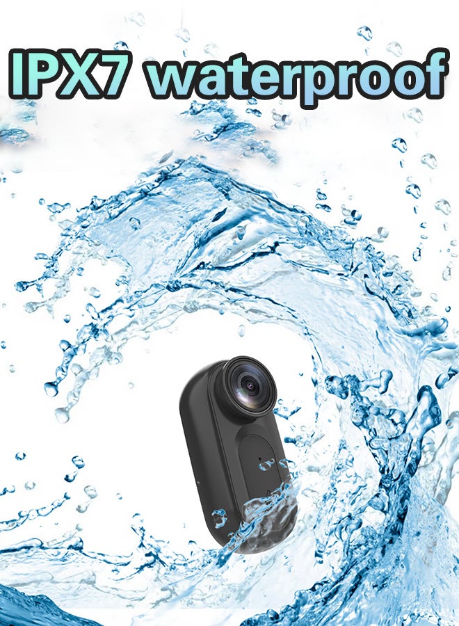 Mini Body Camera Action Cam with Auido & Video Recording, 128G TF Card, IPX7 Waterproof Thumb Size Hands Free Body Worn Cameras, Wearable Portable Camcorder for Work Travel Pet Walk Vlog - Image 4