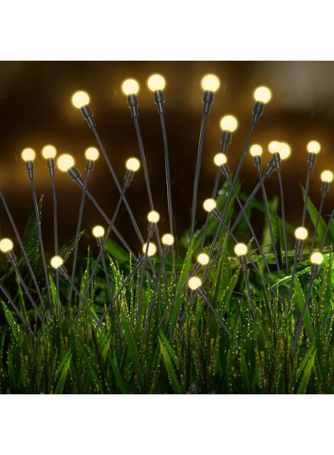 بلومنغ تايم طقم من مصباحين يعملان بالطاقة الشمسية للحدائق الخارجية، مقاومان للماء، مصابيح يراعة متأرجحة على شكل نجمة، مصابيح زينة لأعياد الميلاد، مناسبة للحدائق والساحات والممرات والفناءات. (أبيض دافئ) - Image 1