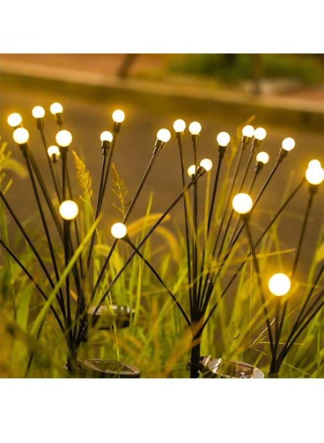 بلومنغ تايم طقم من مصباحين يعملان بالطاقة الشمسية للحدائق الخارجية، مقاومان للماء، مصابيح يراعة متأرجحة على شكل نجمة، مصابيح زينة لأعياد الميلاد، مناسبة للحدائق والساحات والممرات والفناءات. (أبيض دافئ) - Image 3