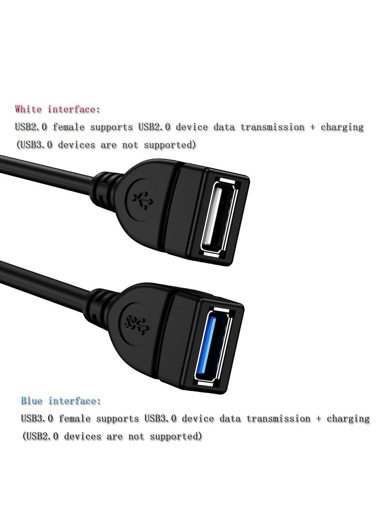 KASTWAVE USB 3.0 Splitter Cable Female to Dual Male, 1 to 2 Sync Data Charging Converter, Extension Cable Cord for PC Car Laptop U Disk Network Card Hard Disk 2pack - Image 5