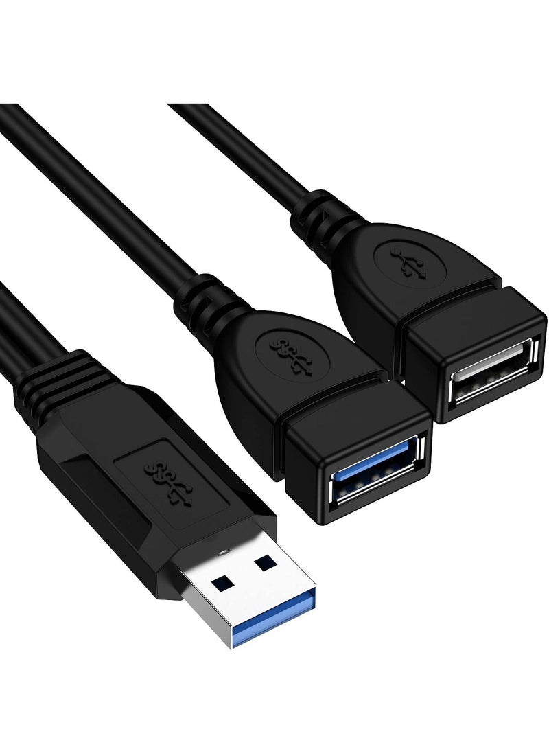 KASTWAVE USB 3.0 Splitter Cable Female to Dual Male, 1 to 2 Sync Data Charging Converter, Extension Cable Cord for PC Car Laptop U Disk Network Card Hard Disk 2pack - Image 3
