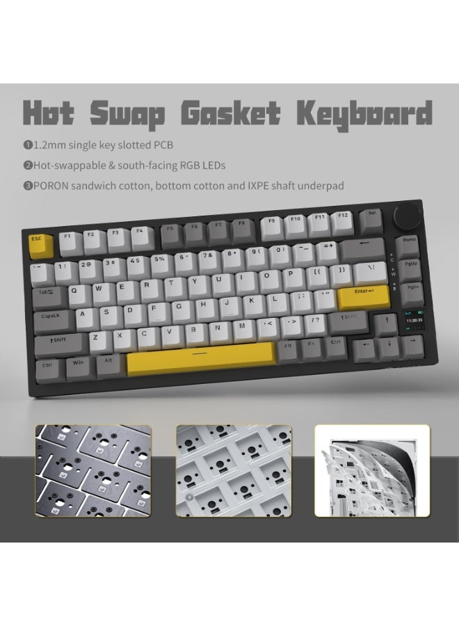 A-jazz AK820 Pro Mechanical Keyboard Wireless/Bluetooth/USB RGB Backlit Soundproofing Foam for PC Mac Win - Image 3