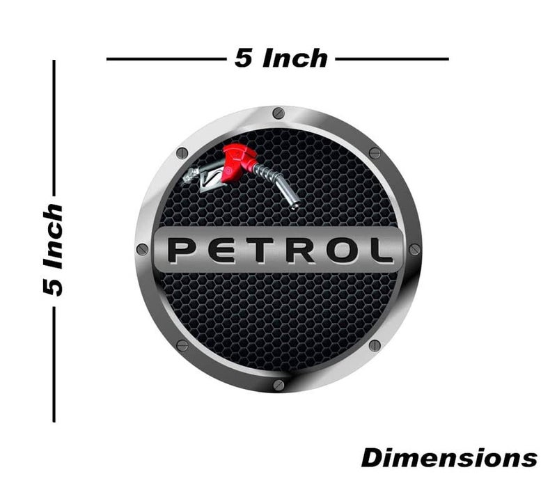 Auto E-Shopping Car Tank Petrol Sticker Sign Round Shape Vinyle Universal Size 5" x 5", Self-Adhesive - Image 3