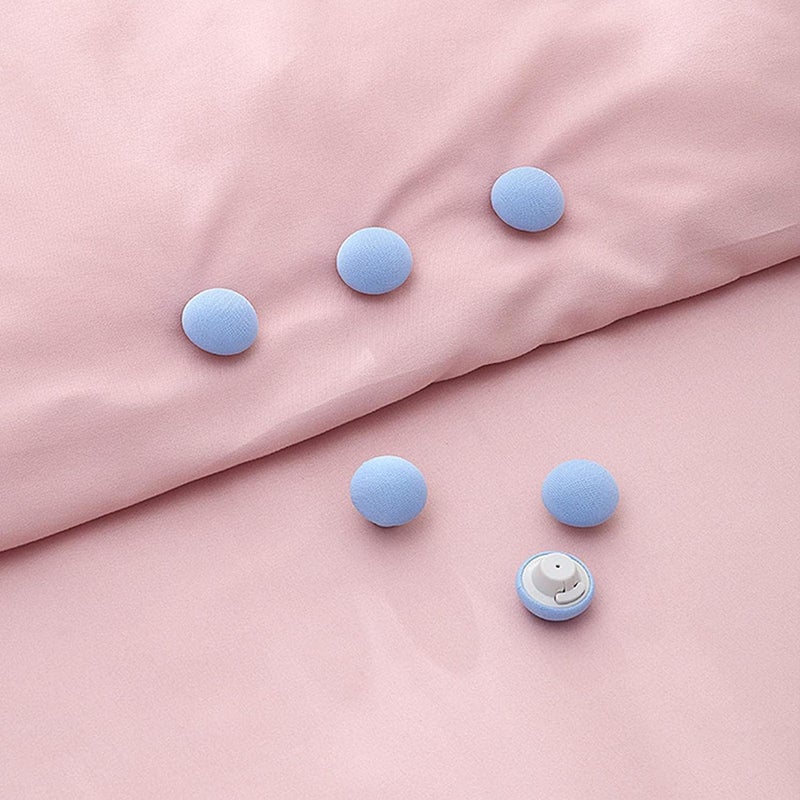 WhizFix WhizFix Quilt Holder Clips Bedroom Duvet Cover Fixing Clips with Buttons Pins for Blanket Bed Sheet Curtain Socks Mattress OneKey Unlock Comforter Pack of 6 Pink Sky  - Image 5