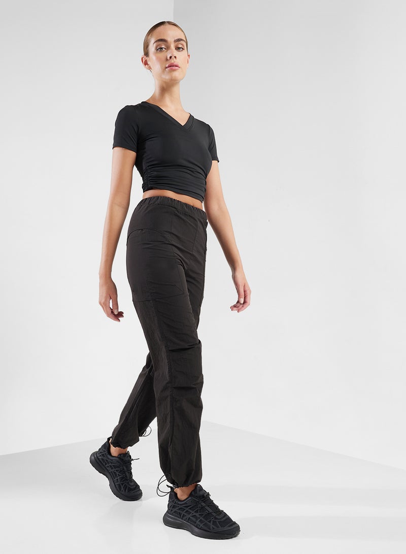 FRWD Elasticised Waist Wide Leg Parachute Pants  - Image 1