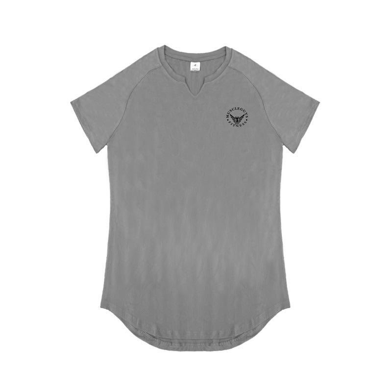 Milk silk fitness short sleeve personality small V-neck men's summer new quick-drying fashion hot top T-shirt - Image 1