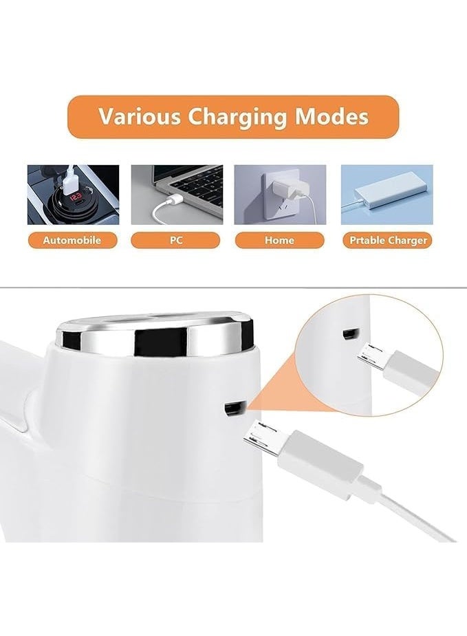 Electric Water Dispenser Pump for Gallon Bottles - USB Rechargeable Universal Water Bottle Pump - Portable One-Touch 5-Gallon Dispenser (White) - Image 4