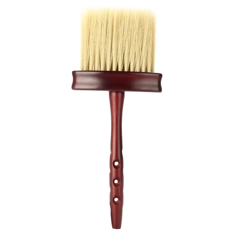 Barber Dust Brush: 8.5 Inch Handmade Anti-Slip Handle - Soft Long Elastic Bristles Neck Duster for Post Haircut Face Neck Cleaning, Salon Barbershop Grooming Use - Image 1