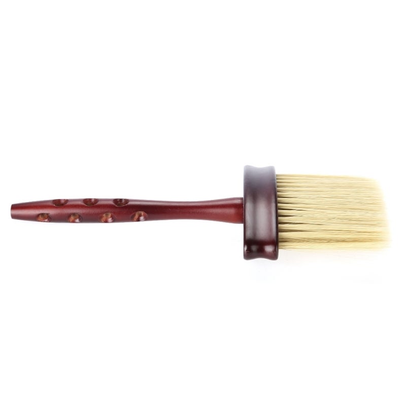 Barber Dust Brush: 8.5 Inch Handmade Anti-Slip Handle - Soft Long Elastic Bristles Neck Duster for Post Haircut Face Neck Cleaning, Salon Barbershop Grooming Use - Image 3