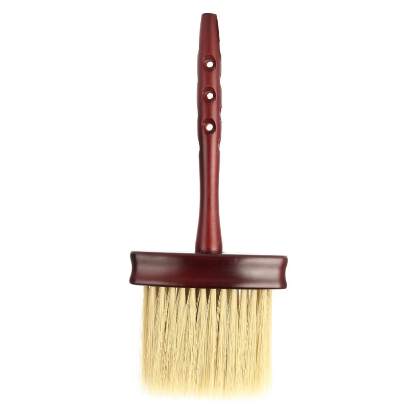 Barber Dust Brush: 8.5 Inch Handmade Anti-Slip Handle - Soft Long Elastic Bristles Neck Duster for Post Haircut Face Neck Cleaning, Salon Barbershop Grooming Use - Image 2