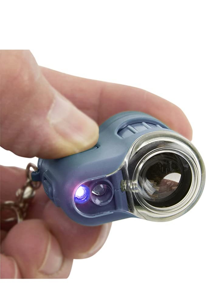 Carson Carson MicroMini 20x LED Lighted Pocket Microscope with Built-In UV and LED Flashlight - Blue  - Image 5