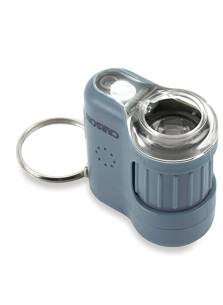 Carson Carson MicroMini 20x LED Lighted Pocket Microscope with Built-In UV and LED Flashlight - Blue  - Image 2