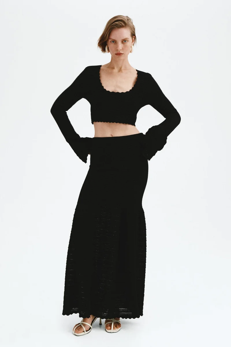 H&M Textured-knit skirt