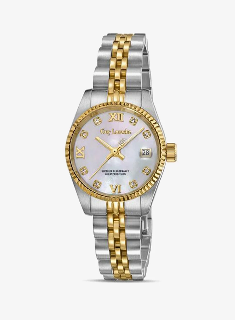 Rose Stainless Steel Bracelet Analog Watch for Women, 26.5mm