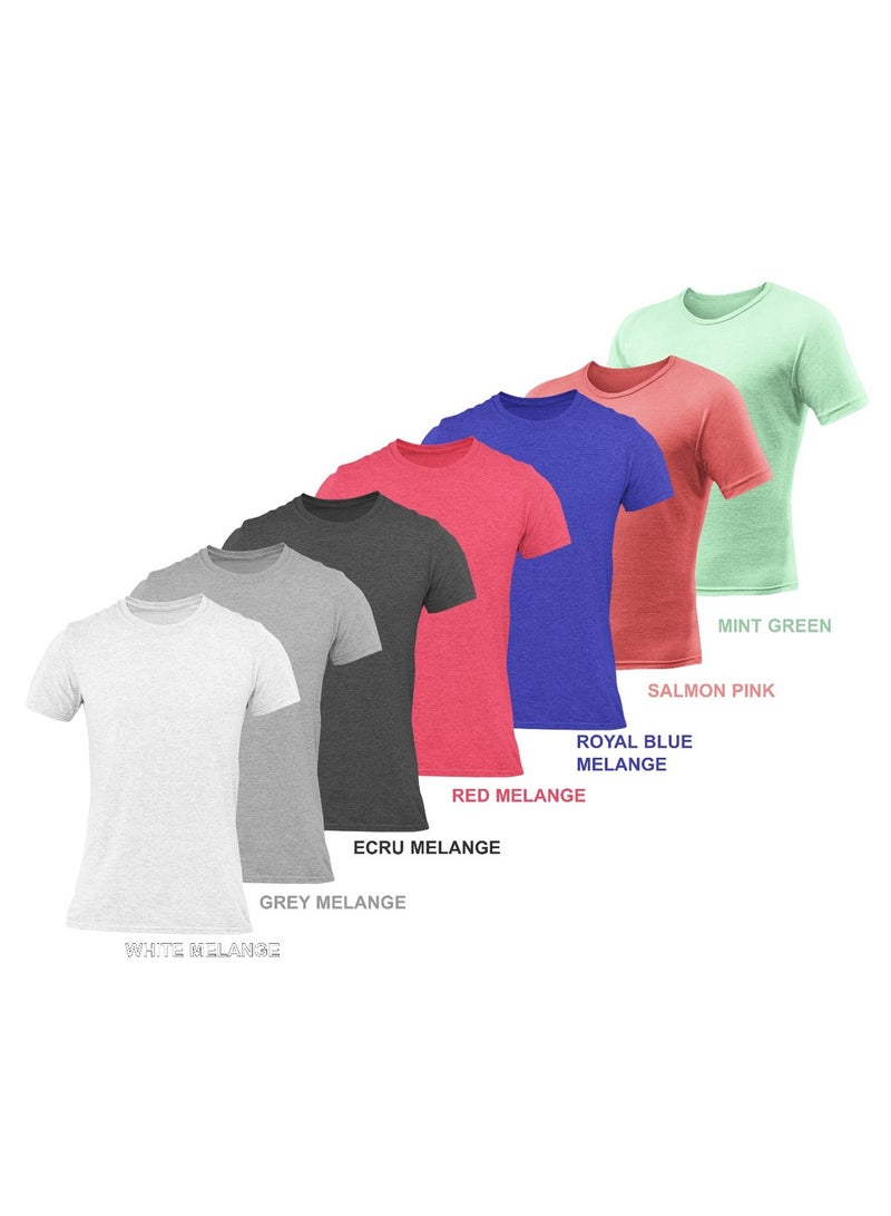 GR8 Great Clothing Half Sleeve Salmon Pink Melange T-shirt, Simple and comfortable Half sleeve shirt men, Plain Half Sleeve Round Neck, Dri Fit, Gym And Sportswear - L - Image 5