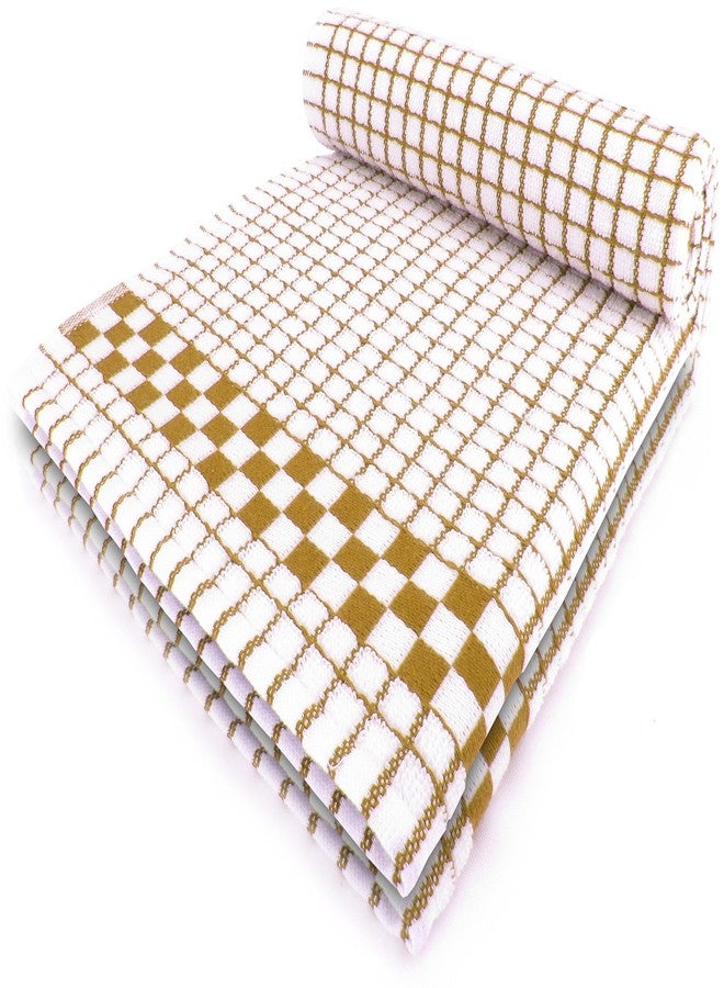 Fecido Classic Kitchen Dish Towels with Hanging Loop - Heavy Duty Absorbent Dish Clothes - European Made 100% Cotton Tea Towels - Set of Two, Brown - Image 1