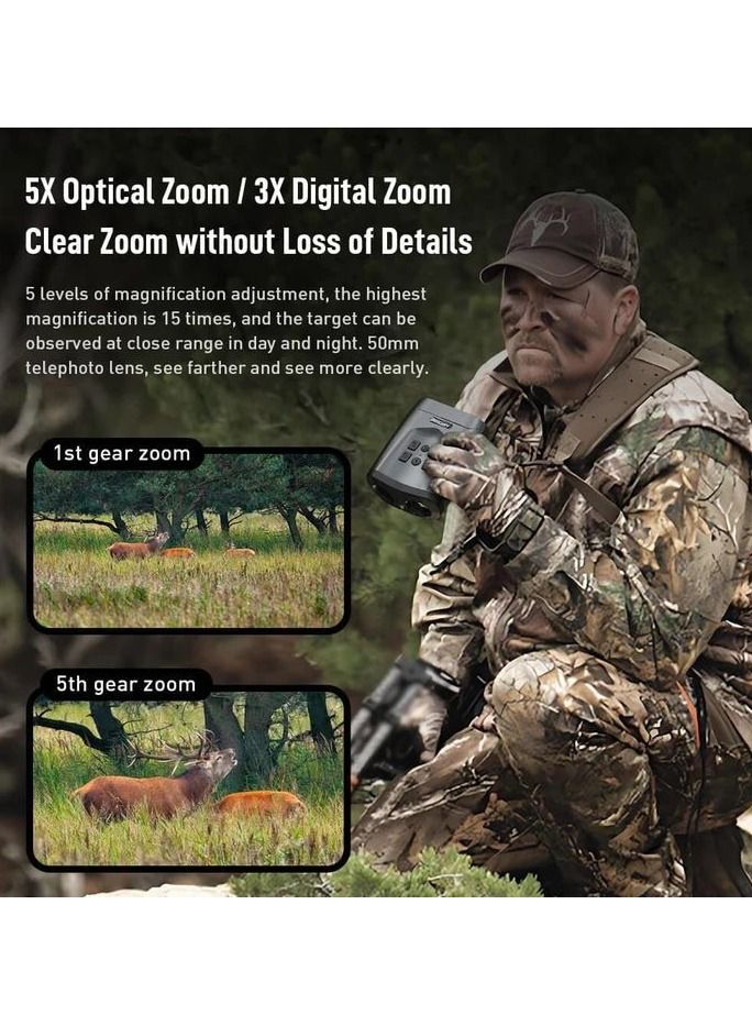 4K HD Digital Night Vision Goggles, Infrared (IR) Night Vision Binoculars Device Take Photos & Record Videos Rechargeable Digital Telescope with High Definition Screen Day & Night Use for Hunting Camping & Night Fishing - Image 5