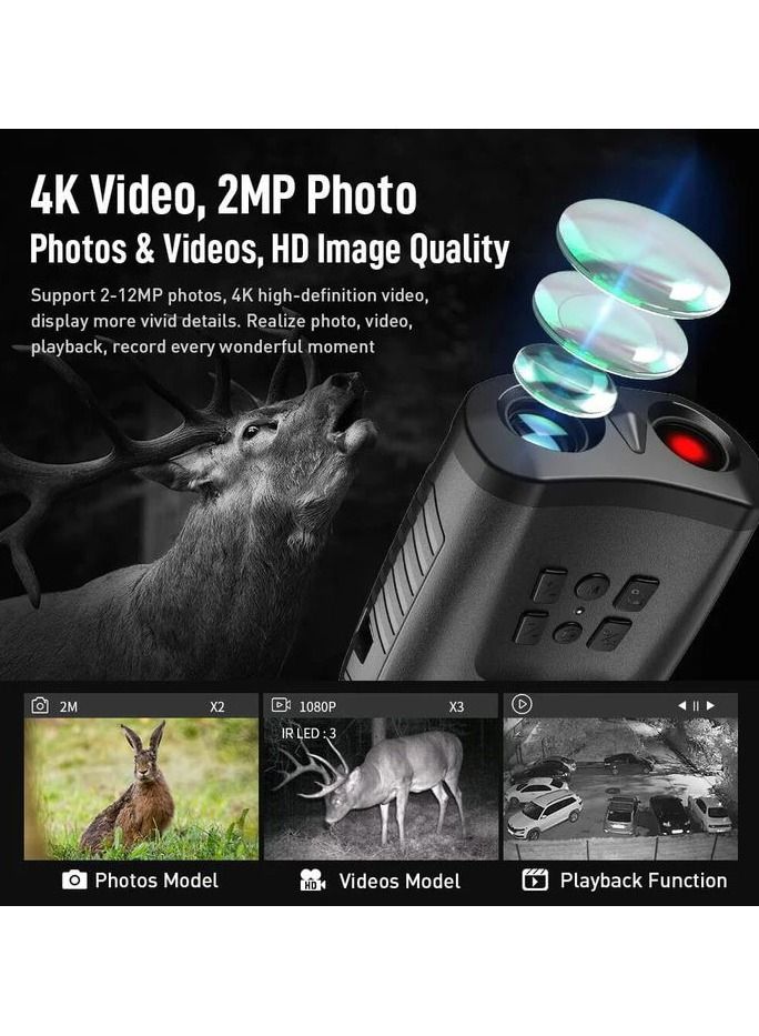 4K HD Digital Night Vision Goggles, Infrared (IR) Night Vision Binoculars Device Take Photos & Record Videos Rechargeable Digital Telescope with High Definition Screen Day & Night Use for Hunting Camping & Night Fishing - Image 4