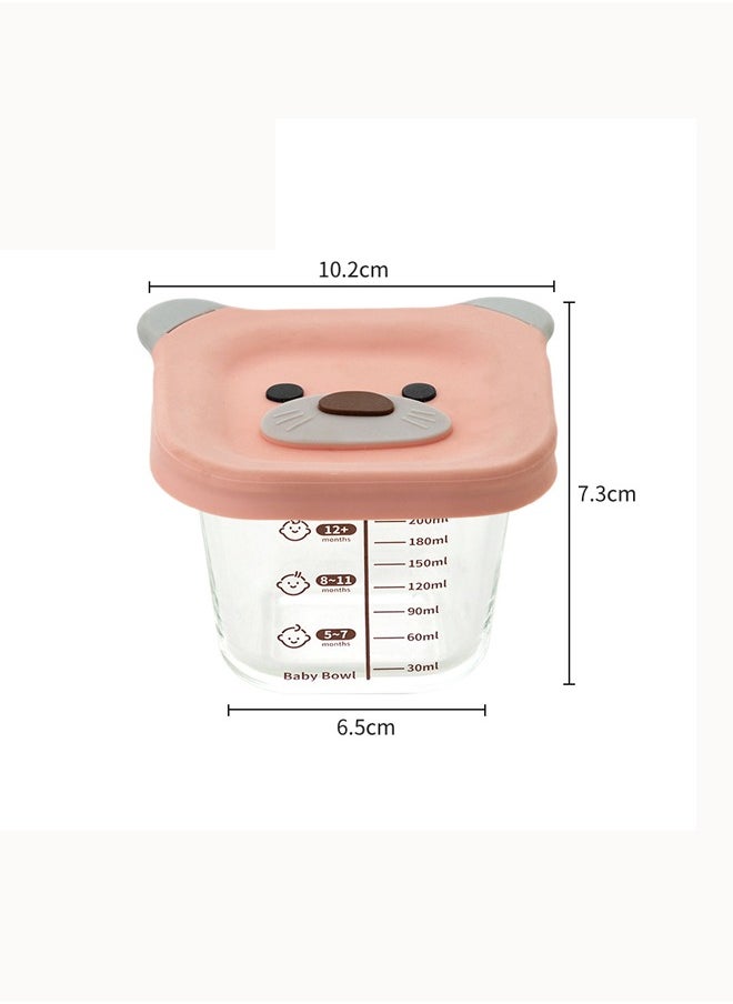 Aissiora Baby sealed bowls Baby glass food storage box Convenient children's food storage box Baby food bowl Cold and heat resistant Can be steamed and microwaved  - Image 2