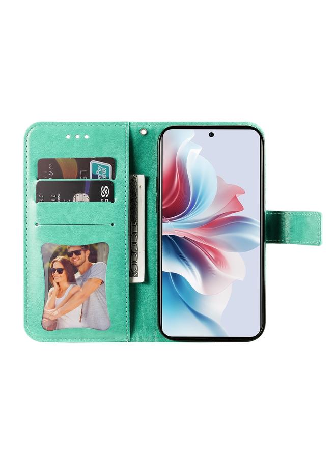 اس-توب جراب لهاتف OPPO Reno11 F Global / F25 Pro Global جراب هاتف جلدي منقوش عليه زهور بسبع بتلات - Image 4